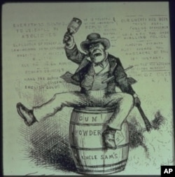 An unflattering political cartoon from 1871 titled 'The Usual Irish Way of Doing Things,' by Thomas Nast.