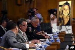 Jim Steinle, second from left, testifies at a Senate Judiciary hearing in 2015.