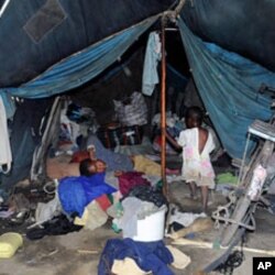Children inside a tent at Vumilia Eldoret Camp