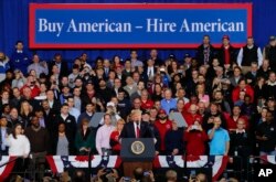 President Donald Trump speaks at the American Center for Mobility in Ypsilanti Township, Michigan, March 15, 2017.