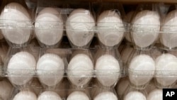 FILE - Cartons of eggs are shown for sale, on Jan. 17, 2023, in North Miami, Fla.