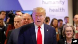 Le président américain Donald Trump, au Forum économique mondial à Davos, en Suisse, le 22 janvier 2020.
