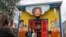 This house in New Orleans is among the thousands decorated as a parade float, after the annual Mardi Gras parades in the city were canceled because of the coronavirus pandemic. (Matt Haines/VOA)