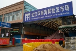 The Wuhan Huanan Wholesale Seafood Market, where a number of people fell ill with a virus, sits closed in Wuhan, China, Jan. 21, 2020.