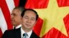U.S. President Barack Obama attends a press conference with Vietnam's President Tran Dai Quang at the Presidential Palace in Hanoi, Vietnam May 23, 2016. 