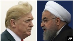 Kombinasi foto Presiden AS Donald Trump (kiri), 22 Juli 2018 dan Presiden Iran Hassan Rouhani, 6 Februari 2018. (Foto: dok)