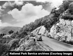 Early visitors drive Skyline Drive