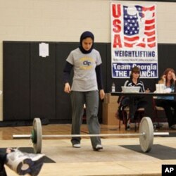 Kulsoom Abdullah preparing to compete