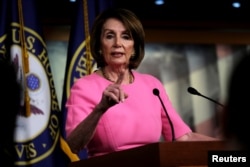 FILE - U.S. House Speaker Nancy Pelosi holds her weekly news conference with Capitol Hill reporters in Washington, May 23, 2019.