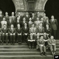 Detail of Harvard Law Review Board of Editors, 1957-1958. Ruth Bader Ginsburg (far right) was one of only two women on the prestigious panel.