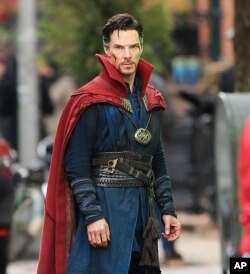 Benedict Cumberbatch on the set of "Doctor Strange" in New York City.