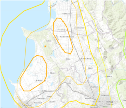 Mapa ugroženih područja posle niza potresa u Albaniji