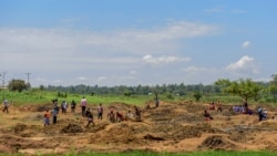 People work at a gold mining site in the village of Mawero, outside of Busia town, in eastern Uganda on Monday, Oct. 18, 2021. With schools closed, students work alongside adults, including some of their teachers, at the mine. (AP Photo/Nicholas Bamulanzeki)