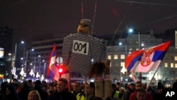 Sedmi skup "Jedan od pet miliona" protiv vlasti u Srbiji, u Beogradu, 19. januara 2019.