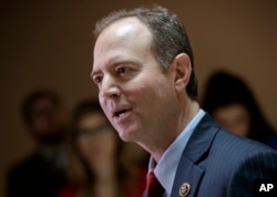 Rep. Adam Schiff, D-Calif., ranking member of the House Intelligence Committee, speaks to reporters about the actions of Committee Chairman Devin Nunes, R-Calif., on Capitol Hill in Washington, March 24, 2017.