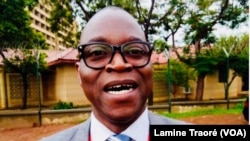 Me Dieudonné Bonkoungou, l’un des avocats de Djibril Bassolé, à Ouagadougou, le 20 décembre 2018. (VOA/Lamine Traoré)