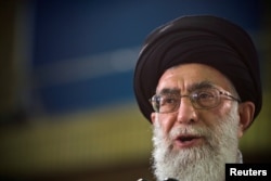 FILE - Iran's supreme leader, Ayatollah Ali Khamenei, addresses the nation, June 12, 2009.