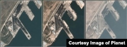 북한 동해안 라진항의 지난해 10월 10일 위성사진(왼쪽부터)과 올해 10월 4일, 12월 6일 위성사진. (제공=Planet)