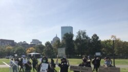 Protesters at Boston Common on October 19th, 2020