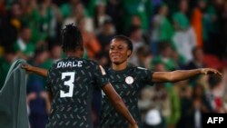 'Yan wasan Najeriya suna murna bayan kammala wasansu da Ireland wanda aka tashi 0-0