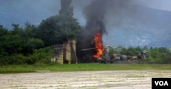 2008 წლის აგვისტო, სენაკის ბაზაზე განადგურებული, ქართული სამხედრო MI-24