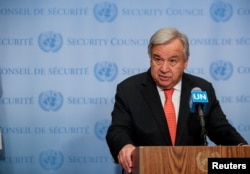 آنتونیو گوترش، در اداره مرکزی سازمان ملل متحد، نیویورک، آمریکا - ۱ اوت ۲۰۱۹