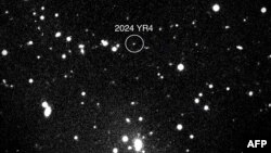 امریکی خلائی ادارے ناسا کی طرف سے اس سال 31 جنوری کو فراہم کردہ ایسٹرائڈ 2024 وائے آر فور کی تصویر ، فوٹو اے ایف پی ۔ 