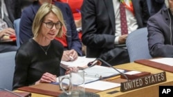 کلی کرفت، سفیر ایالات متحده در سازمان ملل که ریاست دوره‌ای شورای امنیت را برعهده دارد