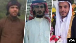 Undated images of three Iranian Arab dissidents who were executed at a prison in Ahvaz, southwestern Iran, on Feb. 28, 2021. From left: Naser Khafajian, Jasem Heidary and Ali Khasraji. (VOA Persian)
