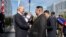North Korean leader Kim Jong Un meets Russian President Vladimir Putin at the Vostochny Cosmodrome in the Amur Oblast of the Far East Region, Russia, Sept. 13, 2023. (KCNA via Reuters)