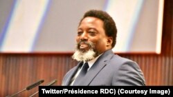 Le président Joseph Kabila prononce son adresse à la nation devant les deux chambres du parlement réunies en congrès, à Kinshasa, RDC, 19 juillet 2018. (Twitter/Présidence RDC)