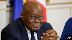 (Photo d’archives) Le président ghanéen Nana Akufo-Addo, lors d’une réunion à l'Elysée, à Paris, le vendredi 10 novembre 2023. (Ludovic Marin, Pool via AP)