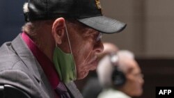 Hughes Van Ellis, a Tulsa Race Massacre survivor and World War II veteran, testifies before the Civil Rights and Civil Liberties Subcommittee's hearing on the massacre on Capitol Hill in Washington, DC, May 19, 2021.