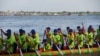 <p>One of more than 200 boats competing in the 2014 Water Festival. (Nov Povleakhena/VOA Khmer)</p>
