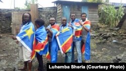 Les militants de Lucha posent à la sortie de prison, Goma, le 26 juillet 2016