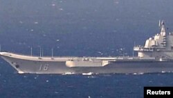 China's aircraft carrier Liaoning sails the water in East China Sea, in this photo taken Dec. 25, 2016 by Japan Self-Defense Force.