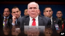Direktur CIA John Brennan dalam sidang dengar pendapat di Komite Intelijen DPR AS (25/2). (AP/Andrew Harnik)
