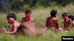 Indigenous people from Yanomami ethnic group are seen, amid the spread of COVID-19, at the 4th Surucucu Special Frontier Platoon of the Brazilian army in the municipality of Alto Alegre, state of Roraima, Brazil, July 1, 2020.