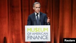 FILE - Mark Carney, the U.N. special envoy on climate action and finance, speaks during The Museum of American Finance Gala, at the Ziegfeld Ballroom in New York City, March 7, 2024.