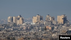 Uharibifu wa majengo Gaza yakionekana kutokea kusini mwa Israel