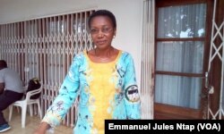 Marie Jeanne Abega, présidente nationale des femmes du mouvement de la société civile "les Souverains", le 7 septembre 2017. (VOA/Emmanuel Jules Ntap)