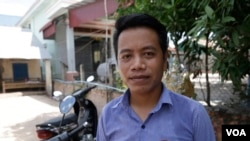Sam Saruon, 29, is the elected commune councilor from the opposition CNRP, Svay Rieng, Cambodia, June 27, 2017. (Sun Narin/VOA Khmer)