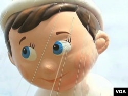 A Pinocchio balloon that will be featured in Macy's Thanksgiving parade this year.