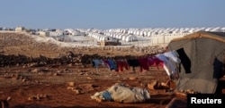 A general view of a camp for internally displaced persons, in Atimah village, Idlib province, Syria, Sept. 11, 2018.