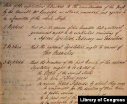 Page from James Madison's Virginia Plan
