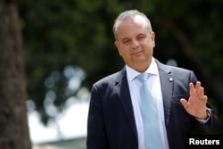Brazil's Secretary of Social Security Rogerio Marinho is seen as he leaves the Ministry of Economy building in Brasilia, April 2, 2019.