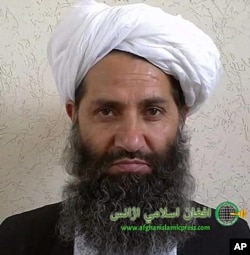 The leader of Taliban fighters, Mullah Haibatullah Akhundzada poses for a portrait in this undated and unknown location photo.