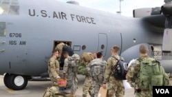 ჯორჯიელი გვარდიელების გადმოსროლა საქართველოსკენ დობინსის საჰაერო ბაზიდან