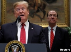 U.S. President Donald Trump speaks at the White House in Washington, Feb. 6, 2019.