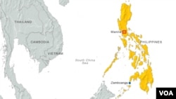 Letak kota Zamboanga, Filipina.